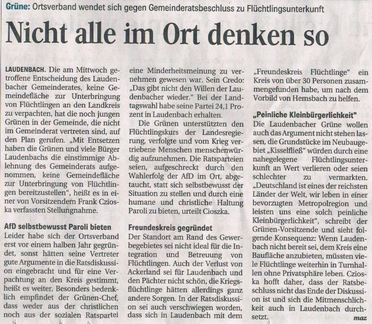Artikel in den Weinheimer Nachrichten am 21.3.2016