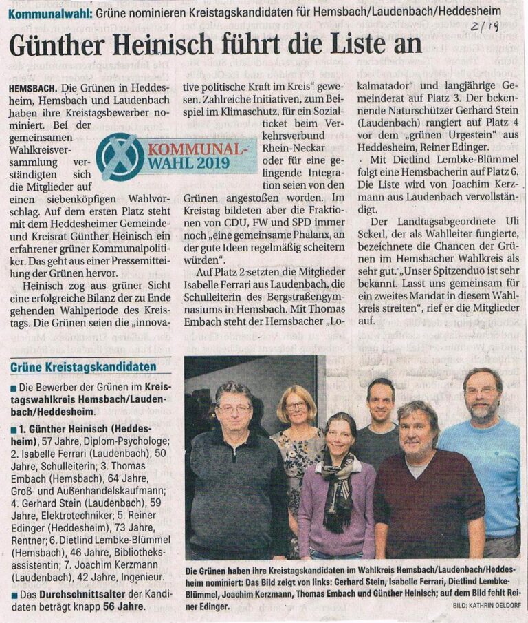 Günter Heinisch führt die Liste an